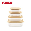 Recipiente rectangular de vidrio para preparación de comidas con alto contenido de borosilicato